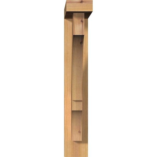 Balboa Block Smooth Bracket W/ Offset Brace, Western Red Cedar, 3 1/2W X 14D X 22H